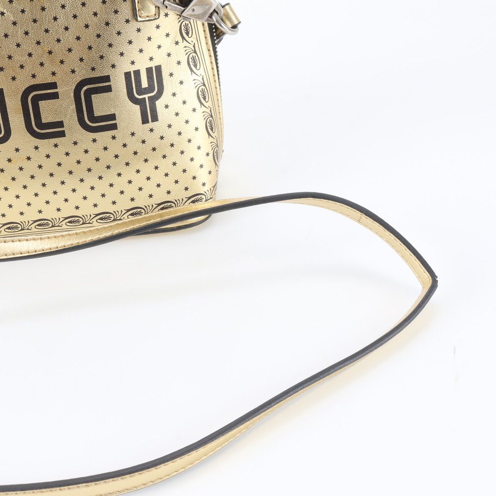 Gucci Sega Collaboration Guccy Print Leather Shoulder Bag Crossbody Gold — view 2