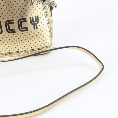 Gucci Sega Collaboration Guccy Print Leather Shoulder Bag Crossbody Gold — view 2