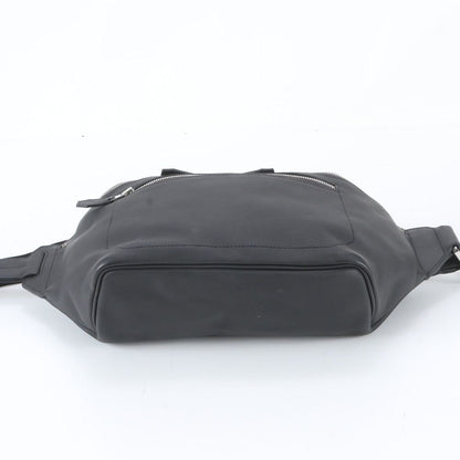 Hermes City Slide Cross Leather Belt Bag Crossbody Waist Pouch Black — view 7