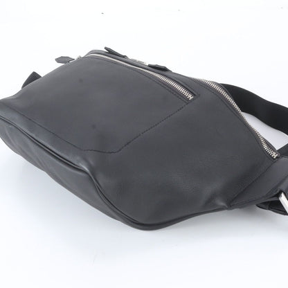 Hermes City Slide Cross Leather Belt Bag Crossbody Waist Pouch Black — view 5
