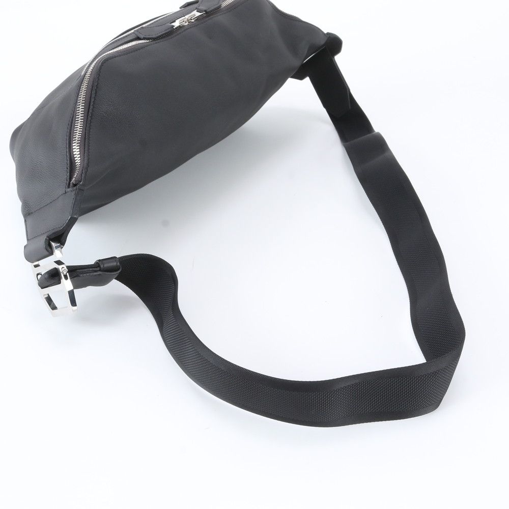 Hermes City Slide Cross Leather Belt Bag Crossbody Waist Pouch Black — view 3