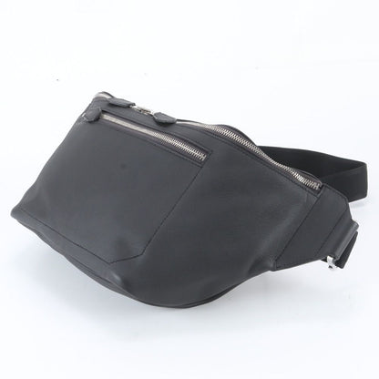 Hermes City Slide Cross Leather Belt Bag Crossbody Waist Pouch Black — view 2