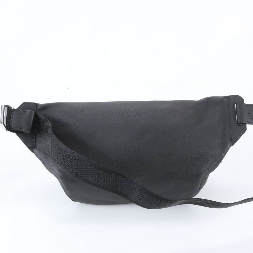 Hermes City Slide Cross Leather Belt Bag Crossbody Waist Pouch Black — view 4