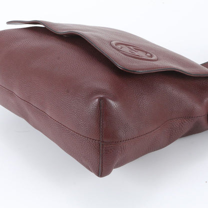 Gucci Interlocking G Leather Shoulder Bag Crossbody Messenger Brown — view 4