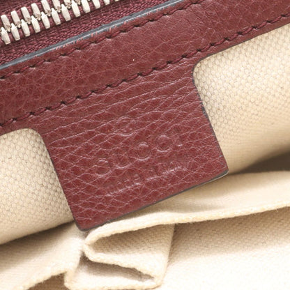 Gucci Interlocking G Leather Shoulder Bag Crossbody Messenger Brown — view 8