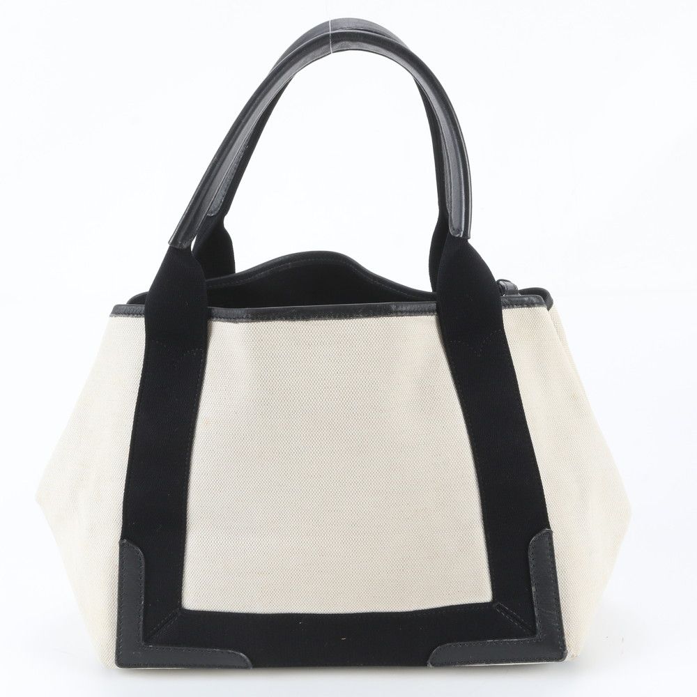 Balenciaga Navy Cabas Leather Canvas Tote — view 3