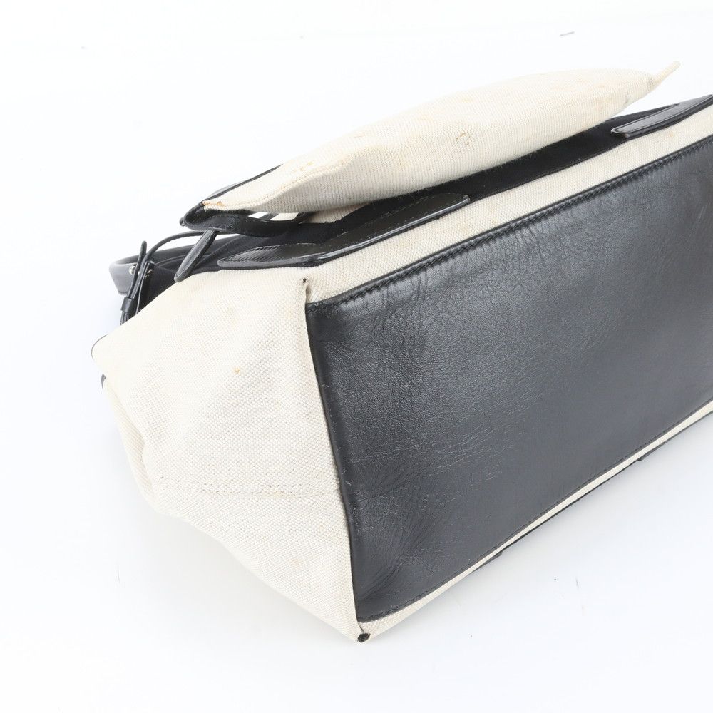 Balenciaga Navy Cabas Leather Canvas Tote — view 5