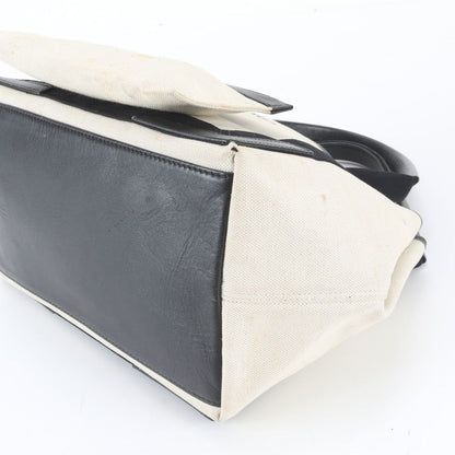 Balenciaga Navy Cabas Leather Canvas Tote — view 4