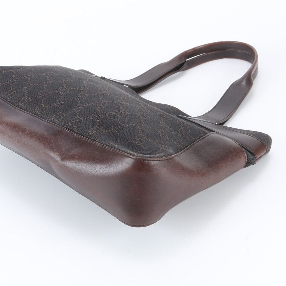 Gucci GG Canvas Leather Tote Shoulder Hand Brown — view 4