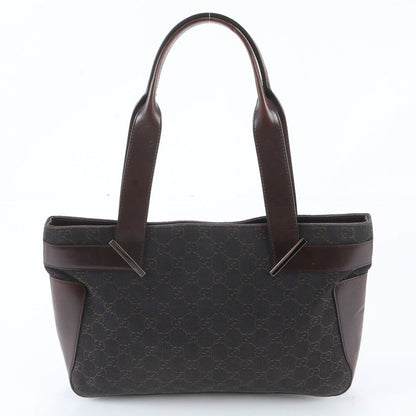 Gucci GG Canvas Leather Tote Shoulder Hand Brown — view 3