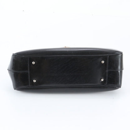 Gucci Bamboo Kiss Lock Leather Handbag Black — view 6