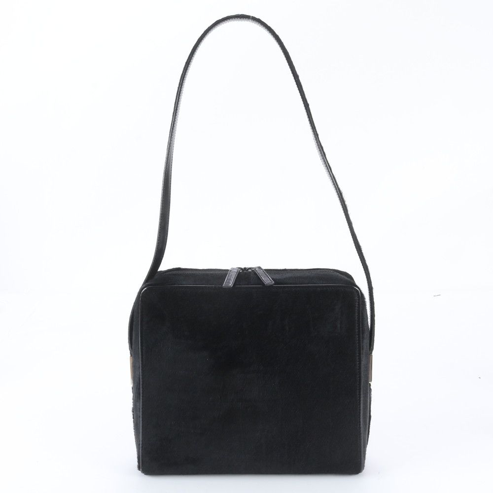 Gucci Calf Hair Leather Shoulder Bag Crossbody Hand Black