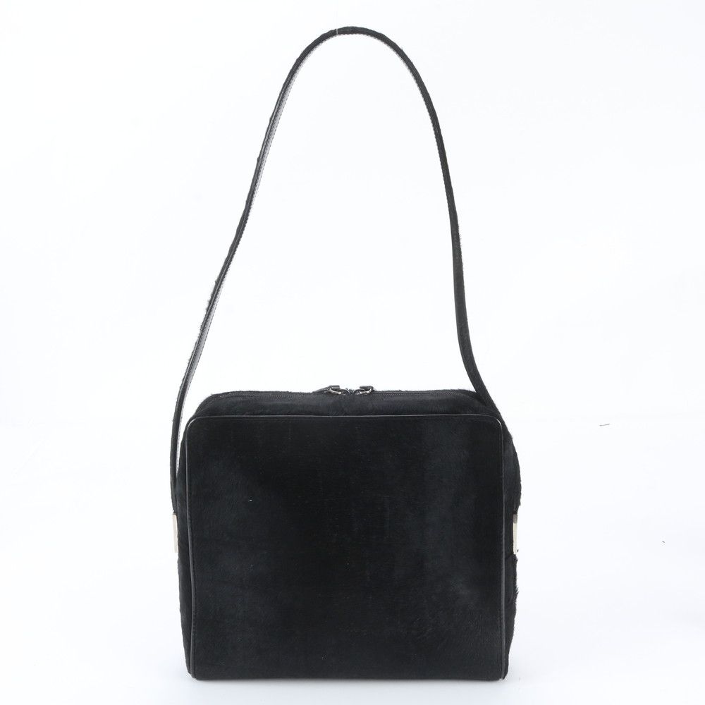 Gucci Calf Hair Leather Shoulder Bag Crossbody Hand Black — view 3