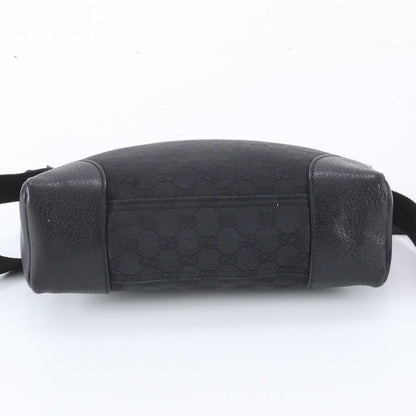 Gucci GG Canvas Leather Shoulder Bag Crossbody Messenger Black — view 6