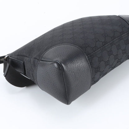 Gucci GG Canvas Leather Shoulder Bag Crossbody Messenger Black — view 5