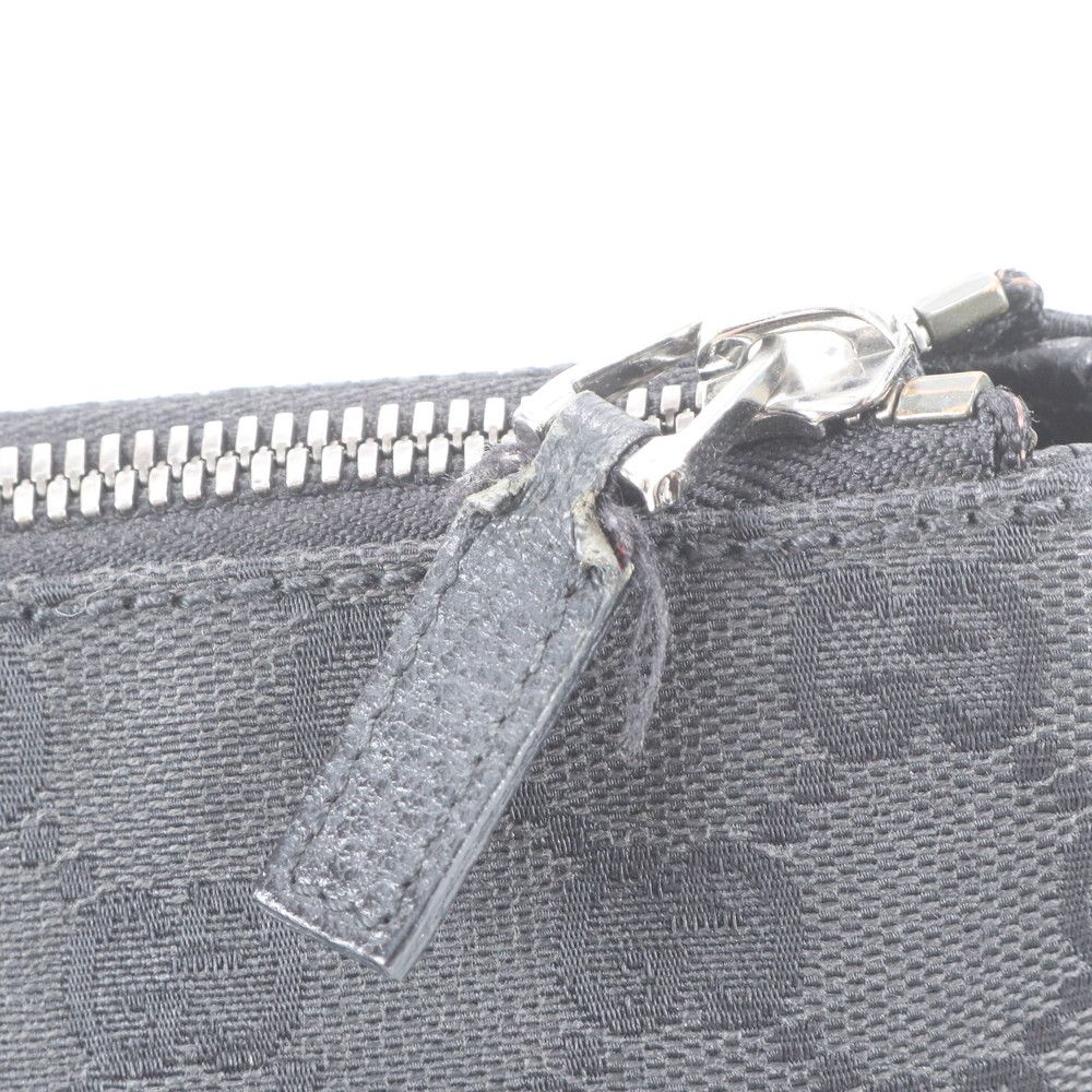 Gucci GG Canvas Leather Shoulder Bag Crossbody Messenger Black — view 8