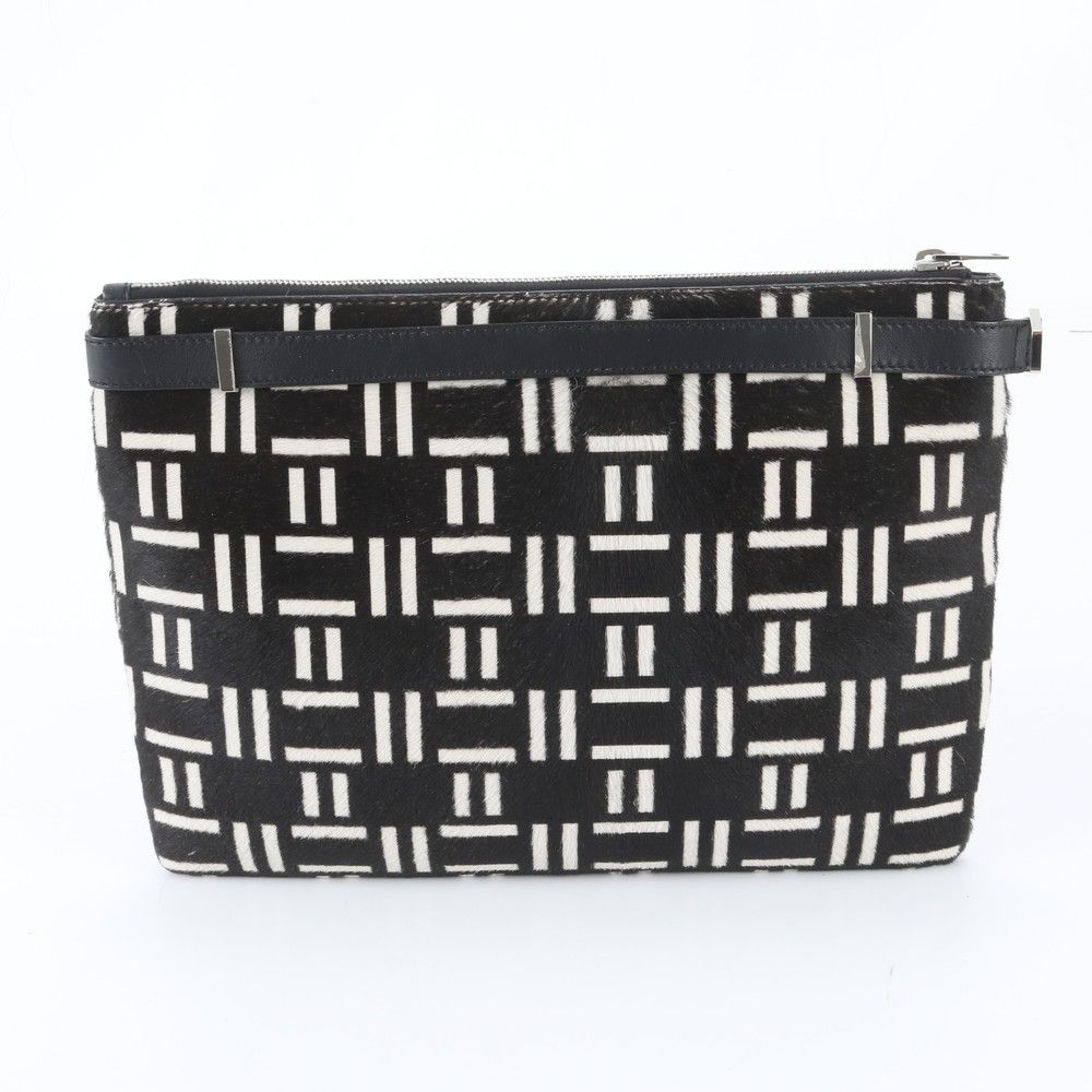 Balenciaga Calf Hair Leather Clutch Pouch Business
