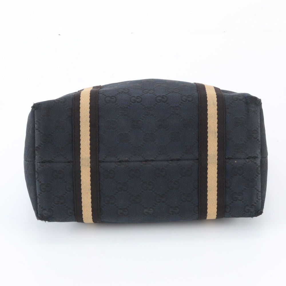 Gucci GG Canvas Leather Tote Shoulder Hand Black — view 6