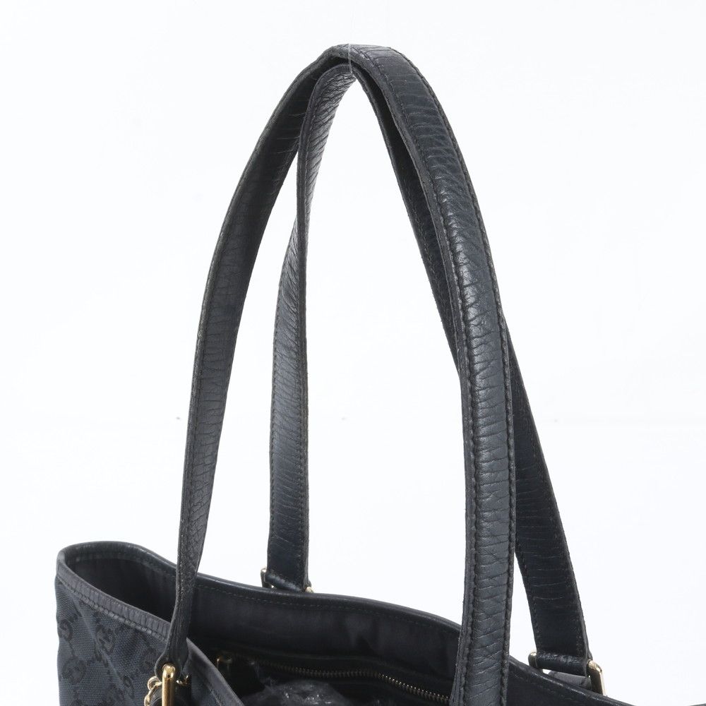 Gucci GG Canvas Leather Tote Shoulder Hand Black — view 2