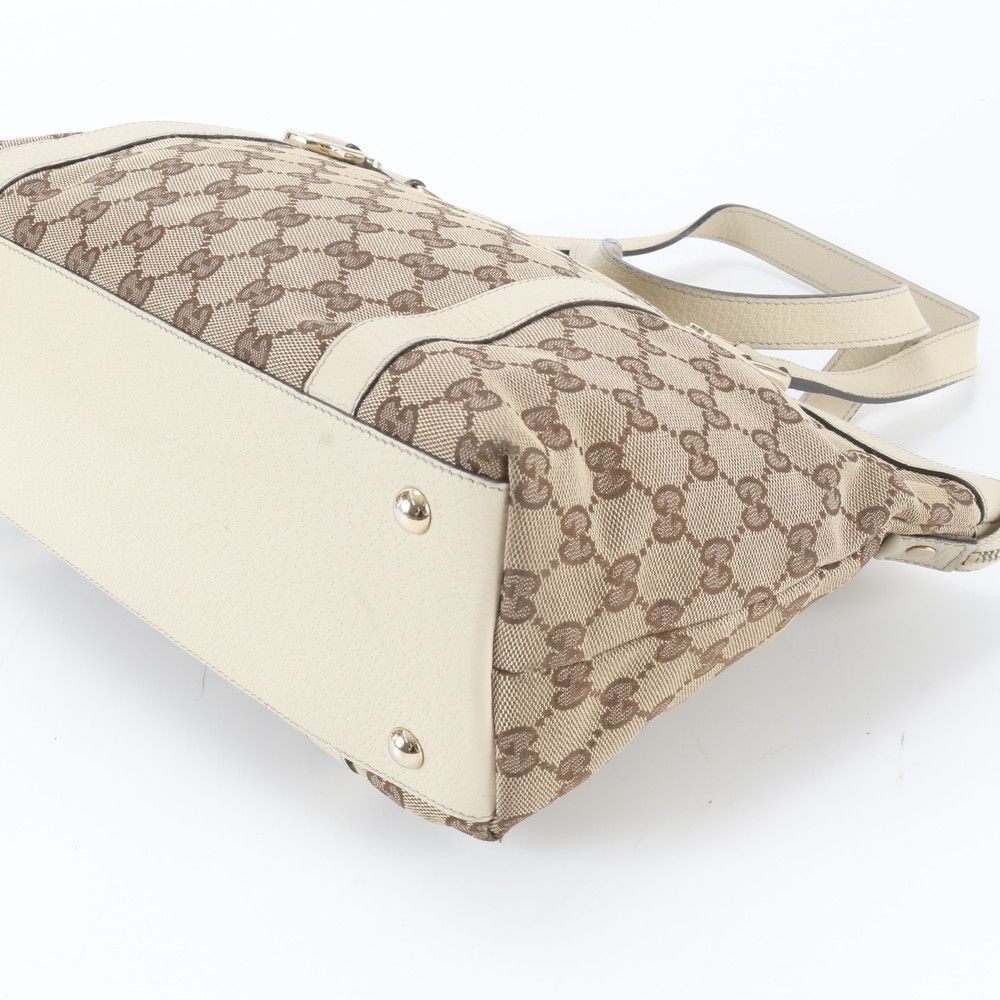 Gucci GG Canvas Abbey Leather Tote — view 4