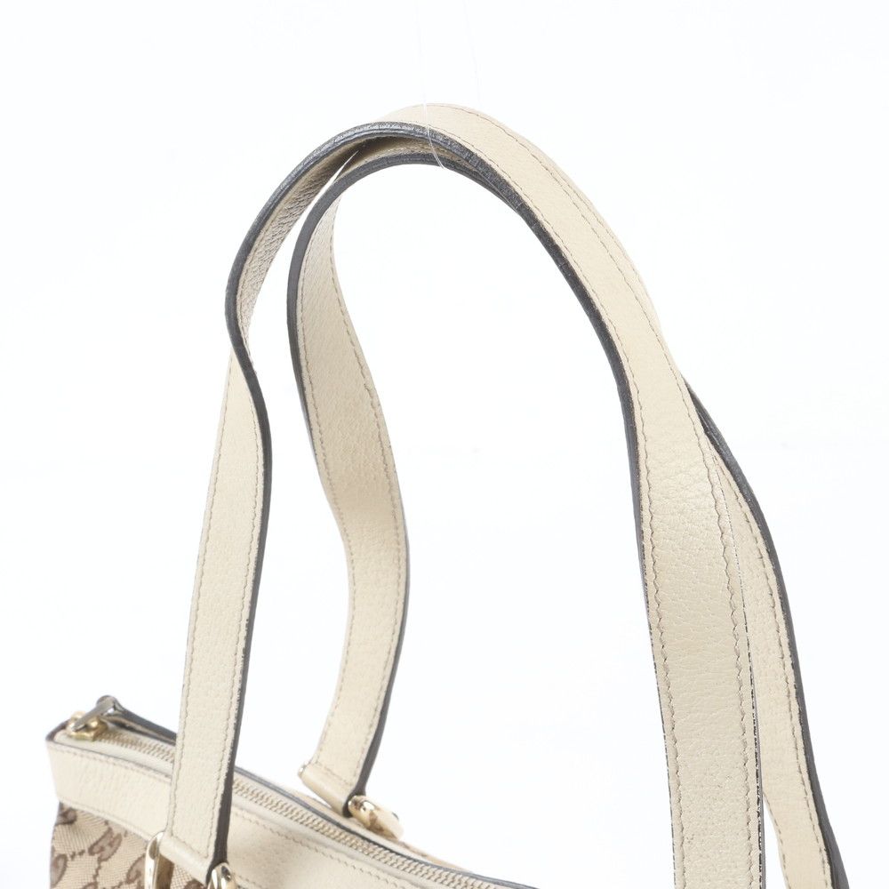 Gucci GG Canvas Abbey Leather Tote — view 2