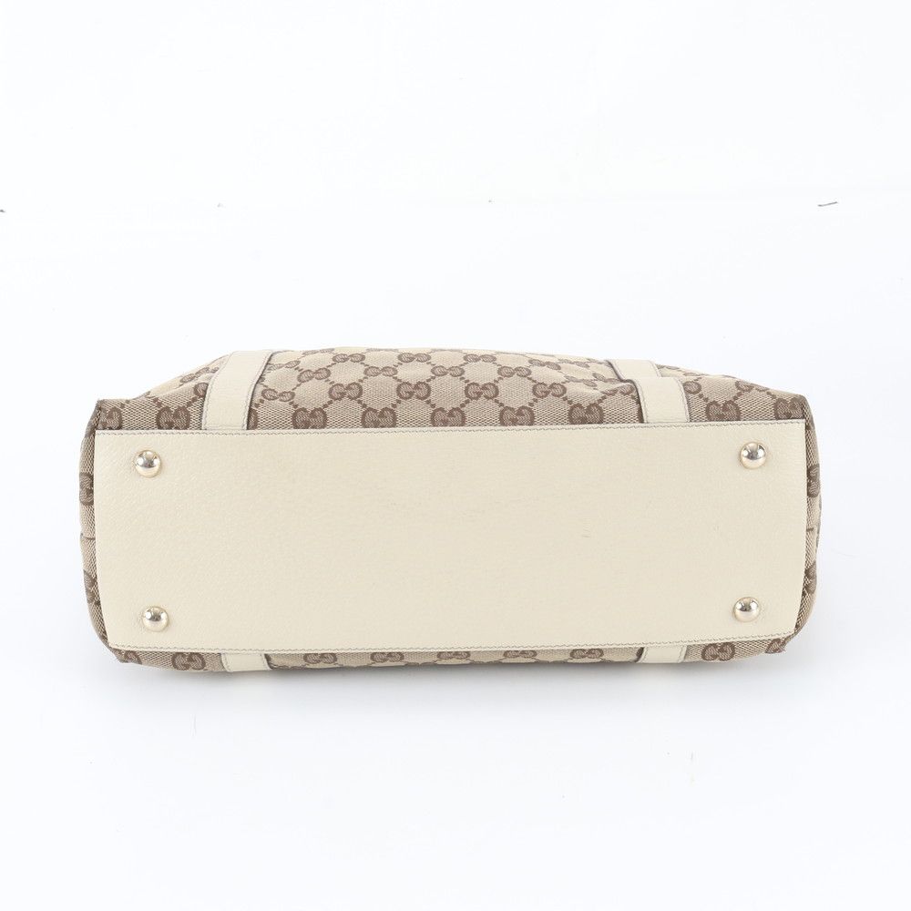 Gucci GG Canvas Abbey Leather Tote — view 6