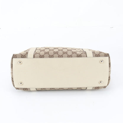 Gucci GG Canvas Abbey Leather Tote — view 6