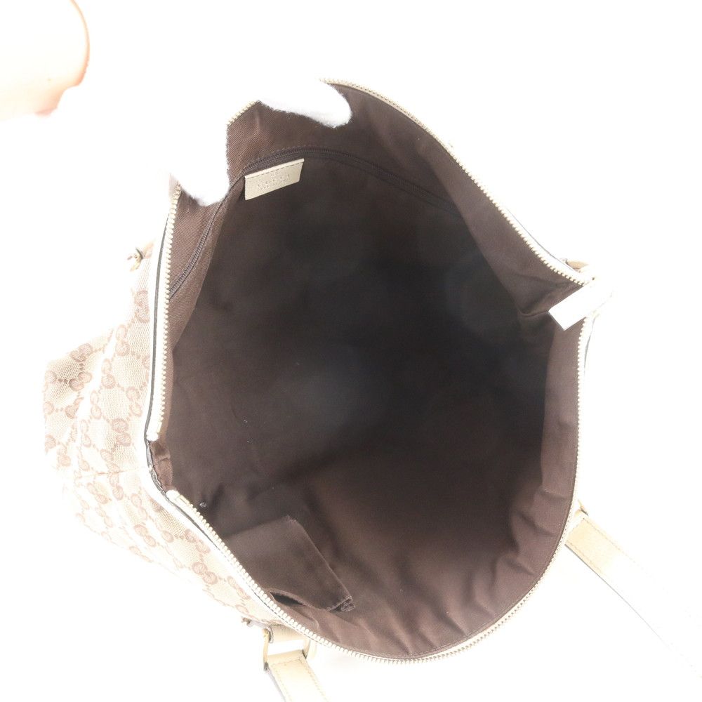 Gucci GG Canvas Abbey Leather Tote — view 7