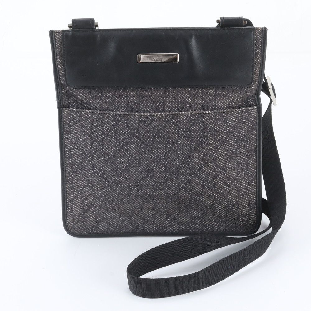 Gucci GG Canvas Leather Shoulder Bag Crossbody Messenger Business