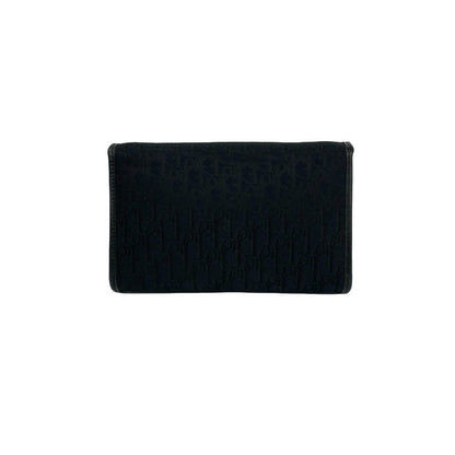 Dior Vintage Logo Trotter Canvas Leather 2-Way Shoulder Bag Black — view 3