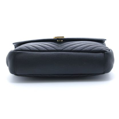 Saint Laurent Classic Monogram 2-Way Black Leather Shoulder Bag — view 3