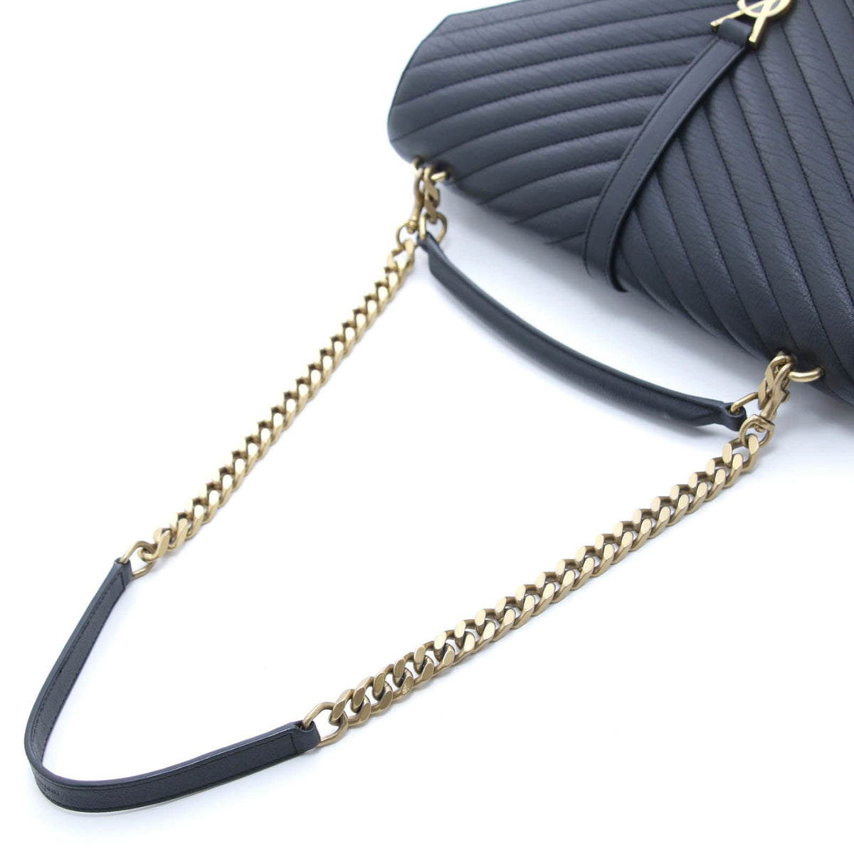 Saint Laurent Classic Monogram 2-Way Black Leather Shoulder Bag — view 4