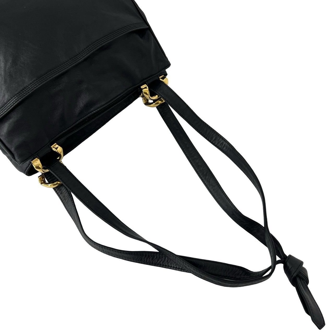 Loewe Vintage Anagram Logo Nappa Leather Shoulder Bag Tote Black — view 4