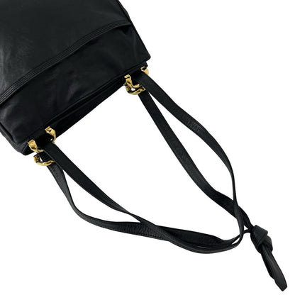 Loewe Vintage Anagram Logo Nappa Leather Shoulder Bag Tote Black — view 4