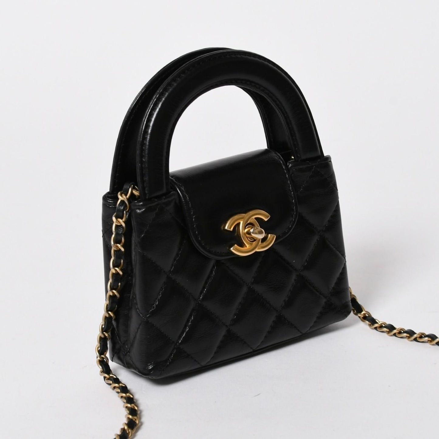 Chanel Mini Shopping Chain Shoulder Bag CC Logo Calfskin — view 3
