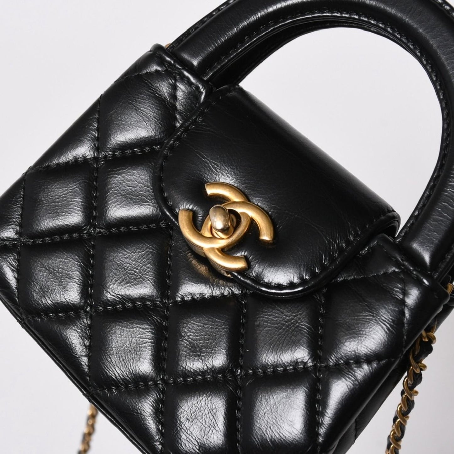 Chanel Mini Shopping Chain Shoulder Bag CC Logo Calfskin — view 5