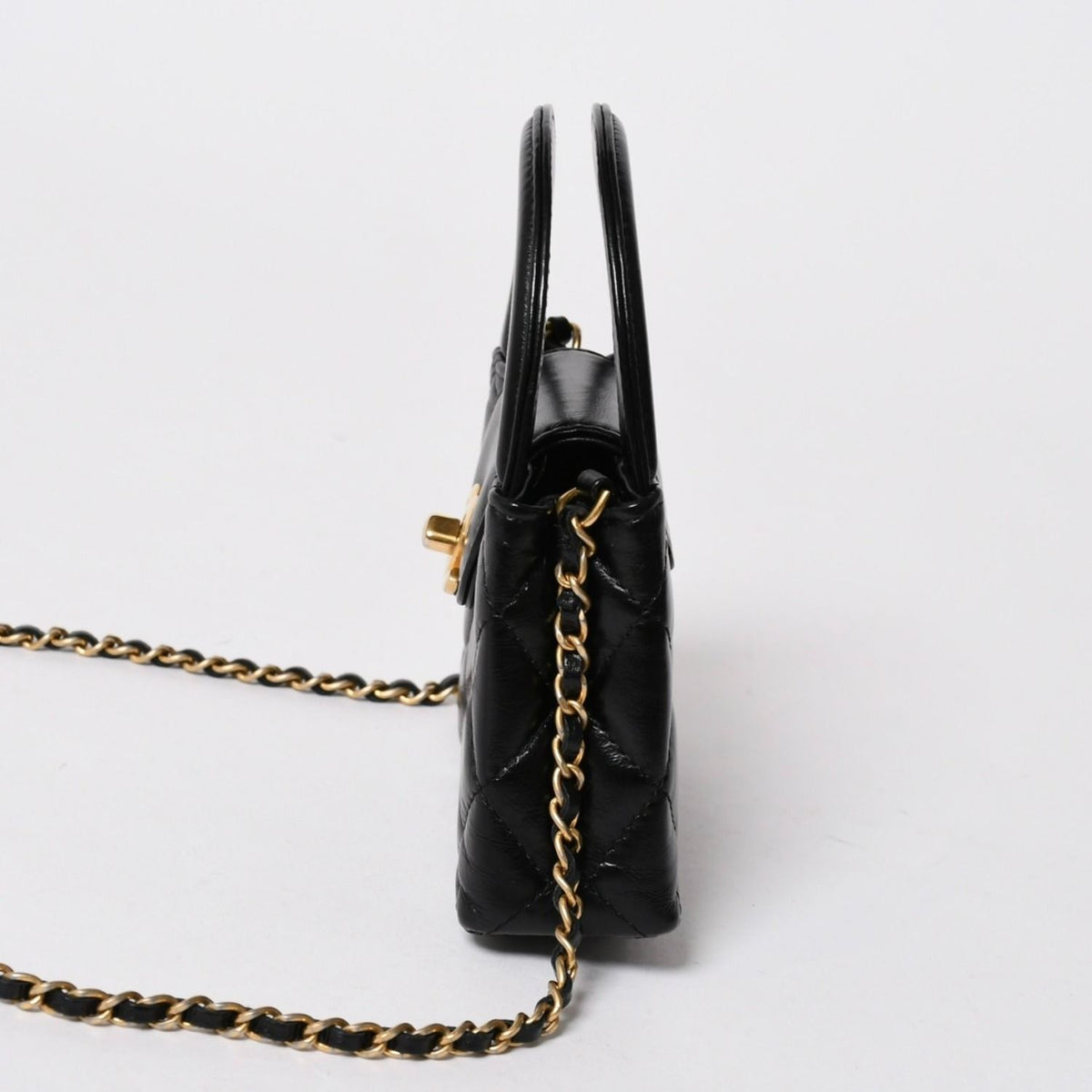 Chanel Mini Shopping Chain Shoulder Bag CC Logo Calfskin — view 4