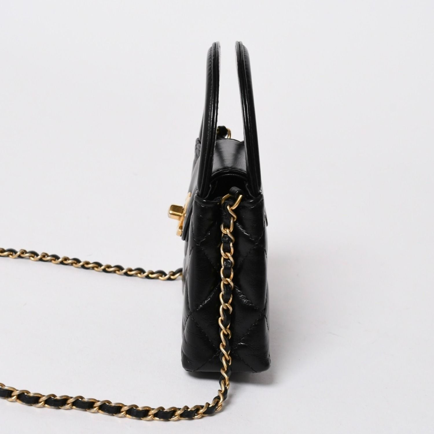 Chanel Mini Shopping Chain Shoulder Bag CC Logo Calfskin — view 4