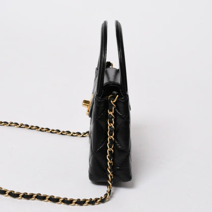 Chanel Mini Shopping Chain Shoulder Bag CC Logo Calfskin — view 4