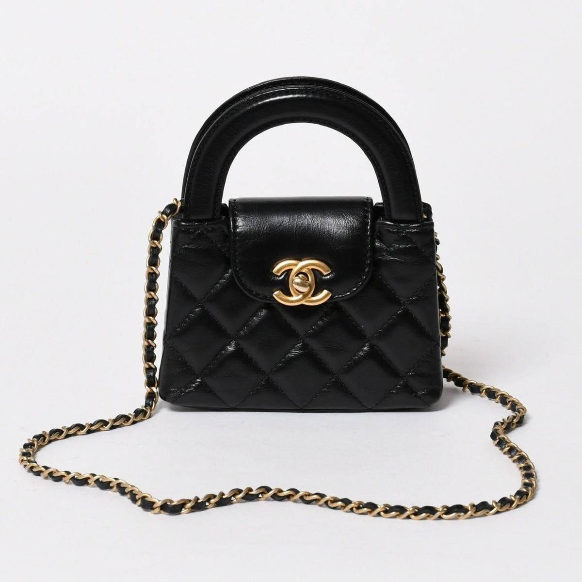 Chanel Mini Shopping Chain Shoulder Bag CC Logo Calfskin