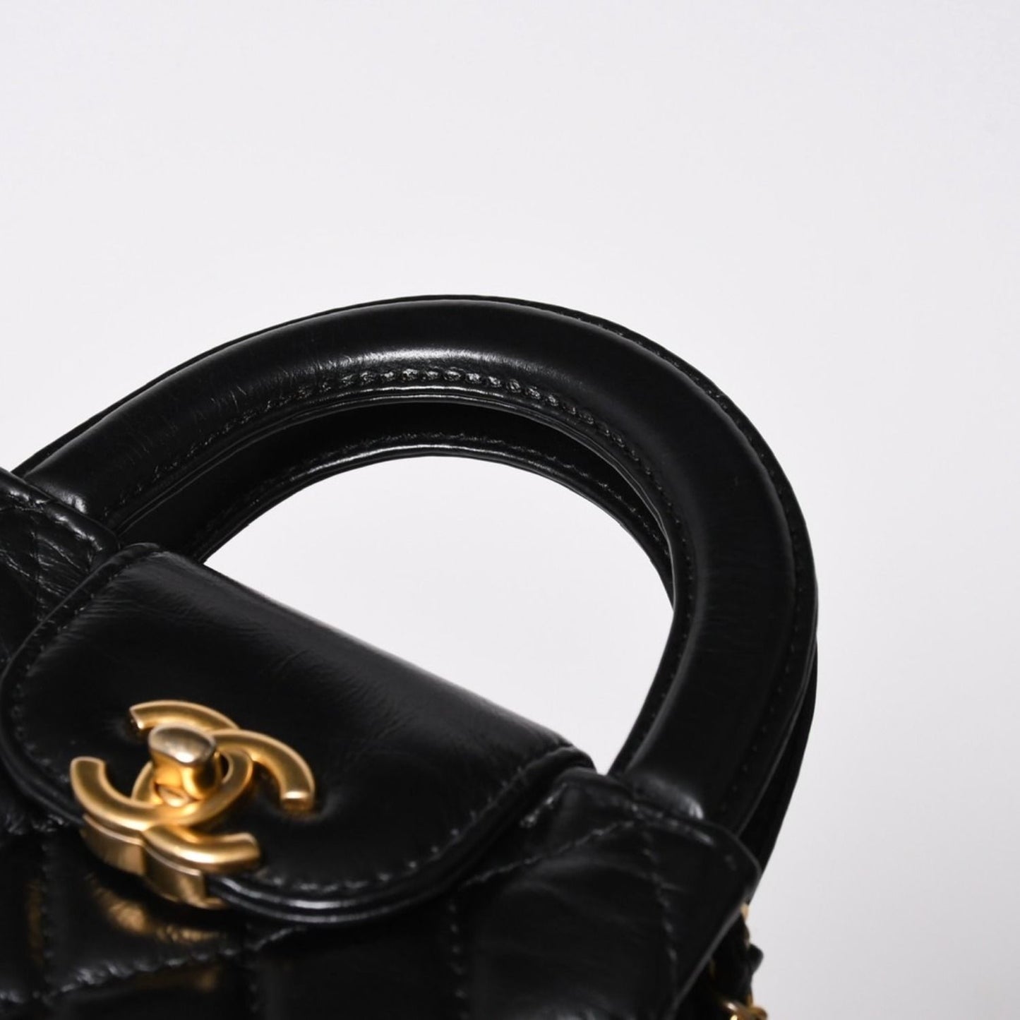 Chanel Mini Shopping Chain Shoulder Bag CC Logo Calfskin — view 6