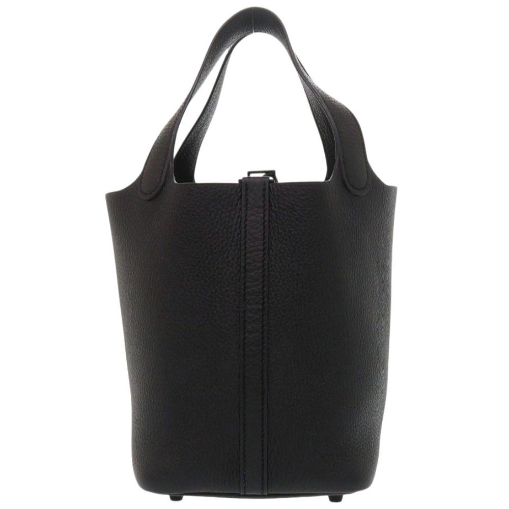 Hermes Picotin Lock PM Monochrome So Black Taurillon Clemence Handbag — view 3