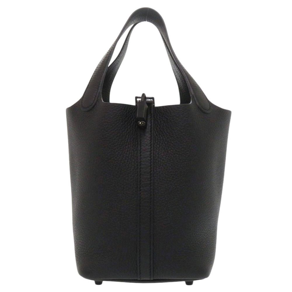 Hermes Picotin Lock PM Monochrome So Black Taurillon Clemence Handbag — view 5