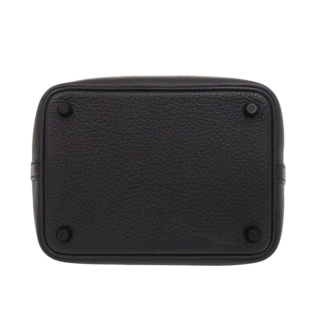 Hermes Picotin Lock PM Monochrome So Black Taurillon Clemence Handbag — view 6