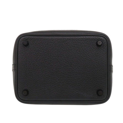 Hermes Picotin Lock PM Monochrome So Black Taurillon Clemence Handbag — view 6