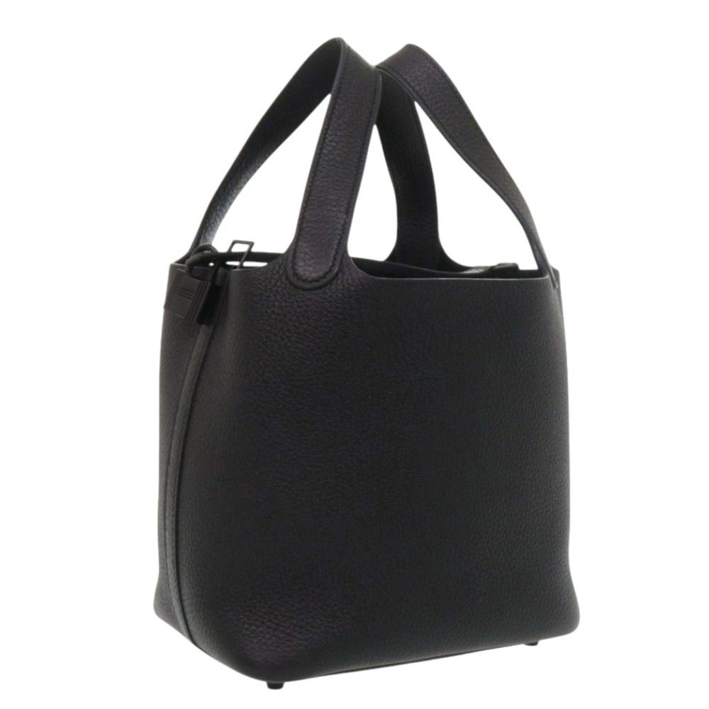 Hermes Picotin Lock PM Monochrome So Black Taurillon Clemence Handbag