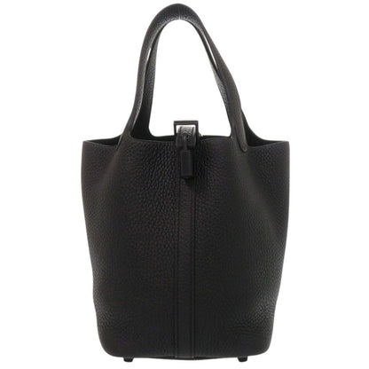 Hermes Picotin Lock PM Monochrome So Black Taurillon Clemence Handbag — view 6