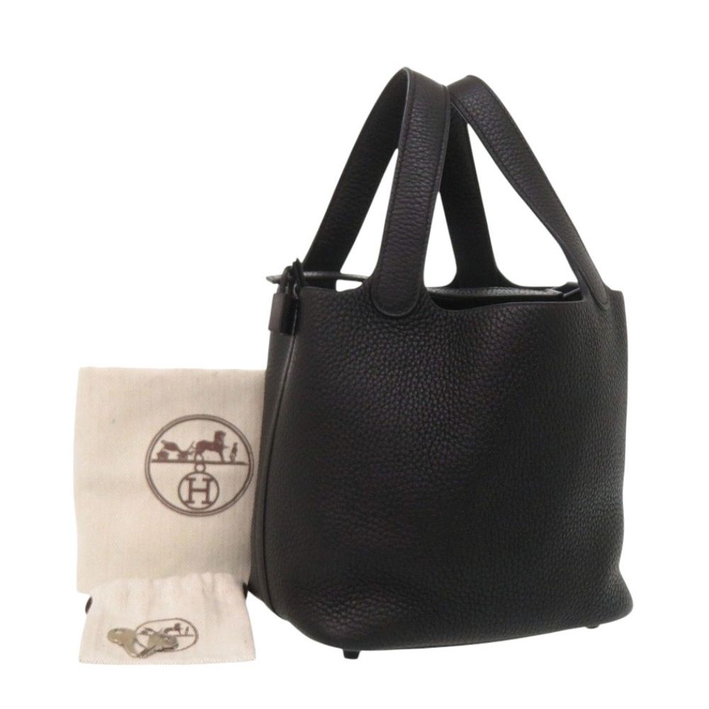 Hermes Picotin Lock PM Monochrome So Black Taurillon Clemence Handbag — view 2