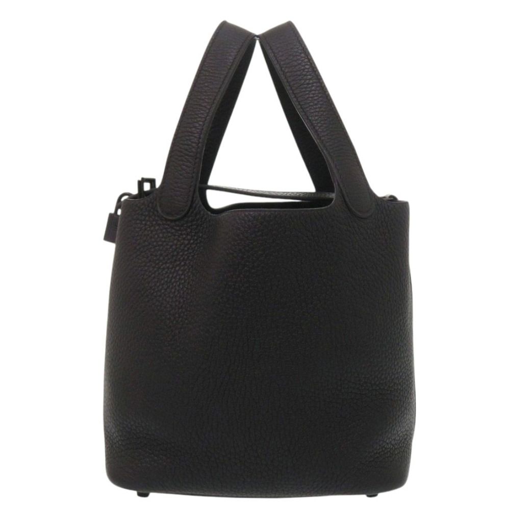 Hermes Picotin Lock PM Monochrome So Black Taurillon Clemence Handbag — view 3