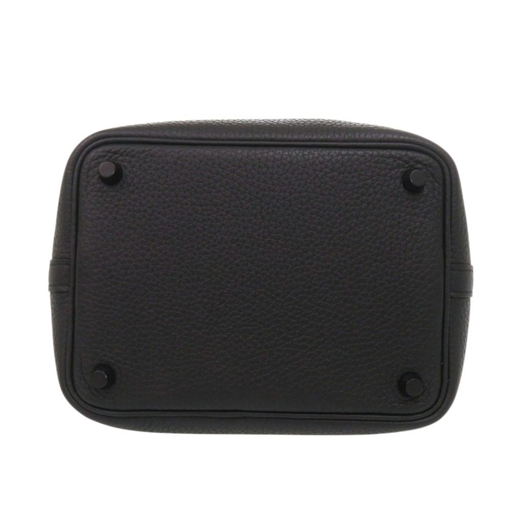 Hermes Picotin Lock PM Monochrome So Black Taurillon Clemence Handbag — view 7